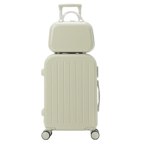 JHMYOB Valigia Valigia Semplice Valigia Trolley Multifunzionale Da Donna Ruote Universali Valigia Femminile Valigia Con Password Valigia Trolley(White)