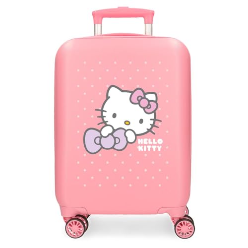 Hello Kitty My Favourite Bow Valigia da cabina rosa, 33 x 50 x 20 cm, rigida ABS, chiusura a combinazione laterale, 28,4 l, 2 kg, 4 ruote doppie bagaglio a mano, Rosa, Valigia cabina