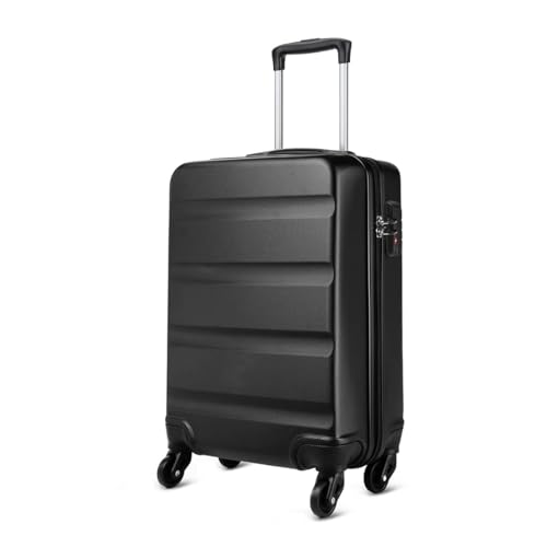 Kono Valigia Media 66cm Rigida e Leggero Valigia da Viaggio in ABS Trolley con 4 Ruote e TSA Lucchetto, Nero