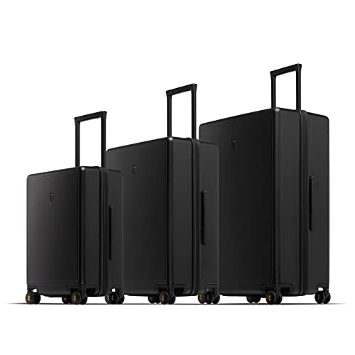 LEVEL8 Set di 3 Valigie Viaggio Elegante Opaco Valigia Bagaglio a Mano Rigido Ultra Leggero Valigie Trolley con Chiusura TSA e Ruote Girevoli(Nero, 40L/65L/105L)