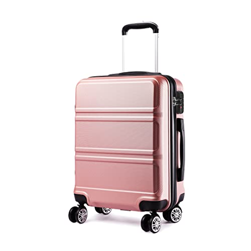 KONO Valigia Media 65cm Rigida ABS Trolley da 24 pollici Leggero e Resistente con 4 Ruote Rotanti Valigie, Nude