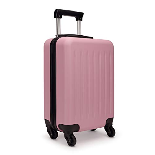 KONO Valigia Media 66x44x28cm Trolley Valigia Rigida in ABS Valigie con 4 Ruote, 53L (Rosa)