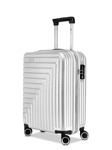 R Roncato Trolley cabina rigido ultraleggero e capiente grazie alla zip espandibile. Chiusura a combinazione laterale con TSA, 4 ruote gemellari e pivotanti per facilitare il trasporto. 40x55x20-23 c