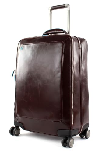 Piquadro Trolley cabin 4 ruote SLIM,porta abiti in pelle - Bagagli- Borsa a tracolla Unisex - Adulto, Mogano, BV5004B2/MO