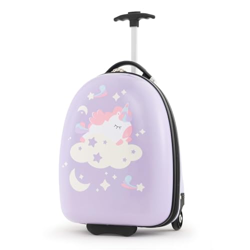 FANTASK Valigia per bambini, con manico telescopico a 2 livelli, bagaglio a mano per bambini e ragazze, multicolore, moderno