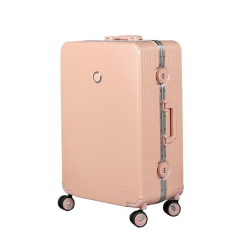 WANGWANGDUI Bagaglio A Mano Valigia trolley robusta e durevole for studenti maschi, valigia con ruote universale, valigia con password di grande capacità Valigia Trolley(Pink)