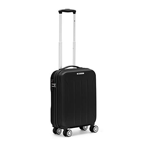 R Roncato Trolley Cabina Bagaglio a Mano Serie Flight, Ideale per Voli Low Cost 55cm, in ABS 100%, Colore Nero