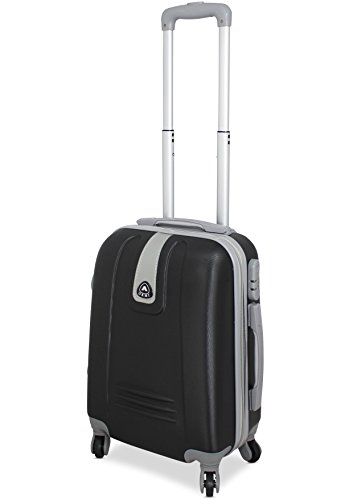 TROLLEY IN ABS 52X35X20 4 RUOTE adatto come BAGAGLIO A MANO per tutti compagnie aeree (NERO)