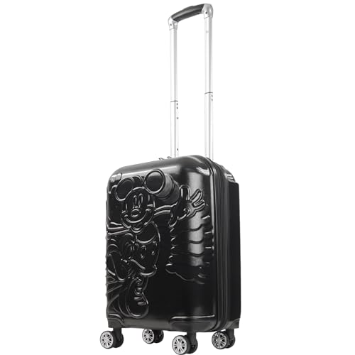 Ful Disney Mickey Mouse Trolley Valigia rigida modellata con ruote girevoli, nero, 53,3 cm, Disney Mickey Mouse, valigia rigida modellata con ruote, Nero, 21 Inch, Disney Mickey Mouse Rolling