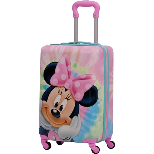 FUL Disney Minnie Mouse 53,3 cm Bambini Rolling Bagagli, Tie Dye Hardshell Carry On Valigia con ruote, Multi (FCGL0030SAMEC-634), Multi, Disney Minnie Mouse Kids Rolling Bagagli, Tie Dye Hardshell