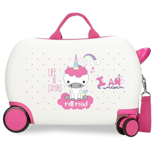 ROLL ROAD I Am Unicorn Valigia per bambini Bianco 45 x 31 x 20 cm Rigida ABS 24,6 L 1,8 kg 2 ruote Bagagli Mano, bianco, Valigia per bambini Unicorn