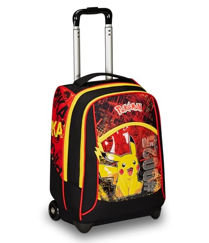 Seven Trolley Scuola Big, Rosso e Giallo, Pokemon Pikachu, Legendary Avengers, Doppio Scomparto, Tasca Porta Borraccia e Crossover System, Zaino Scuola Viaggio, Bambino Ragazzo