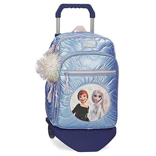 Disney Frozen Seek Courage Zaino scolastico doppio scomparto con carrello blu 30 x 40 x 13 cm poliestere 15,6 L