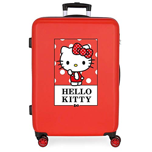 Hello Kitty Bow of Valigia media rigida, 48x68x26 cms, Rojo