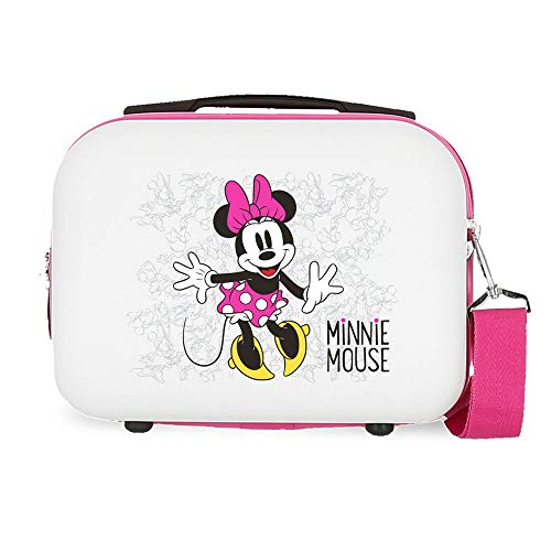 Disney Enjoy The Day Borsa da Toilette Adattabile in ABS, 29 cm, Bianco