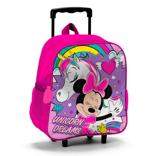 Zaino con trolley Minnie Disney borsa scuola asilo con manico allungabile per bambini