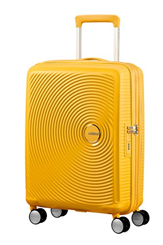 American Tourister Soundbox - Bagaglio a mano espandibile Spinner S, 55 cm, 41 L, Giallo (Golden Yellow)