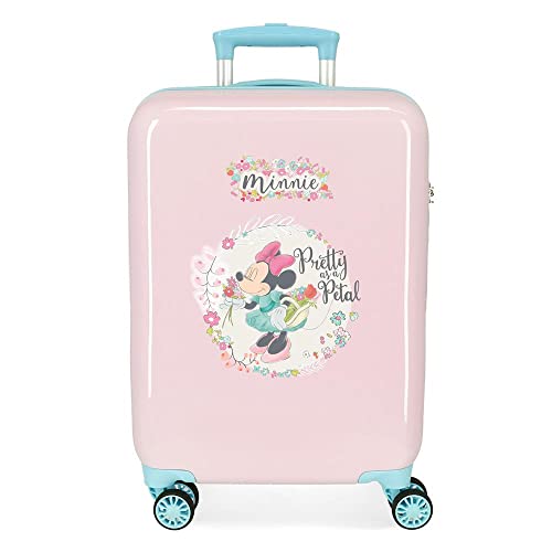 Disney Minnie Florals Valigia da cabina rosa 38 x 55 x 20 cm Rigida ABS chiusura a combinazione laterale 34 l 2 kg 4 ruote doppie equipaggiamento a mano