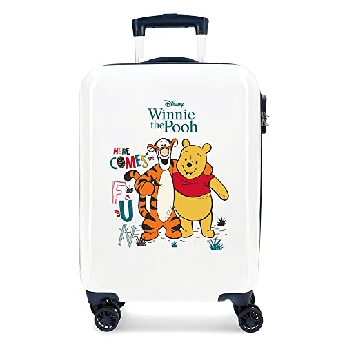 Pepe Jeans Disney Winnie The Pooh Valigia da cabina bianca 38 x 55 x 20 cm Rigida ABS Chiusura a combinazione laterale 34 L 2 kg 4 ruote doppie