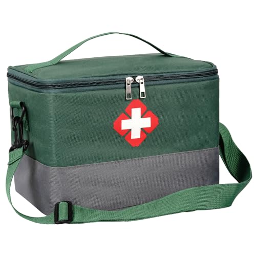 Hossom Kit di Pronto Soccorso, Borsa Medica Impermeabile con Tracolla, Borsa per Infermiere Alta capacità Porta Medicine da Viaggio Mini Scatola di Sopravvivenza per Casa, Ufficio, Esterni