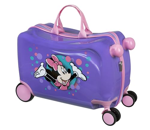 Minnie Mouse Ride-On Trolley, purple, Hard shell trolley with swivel castors