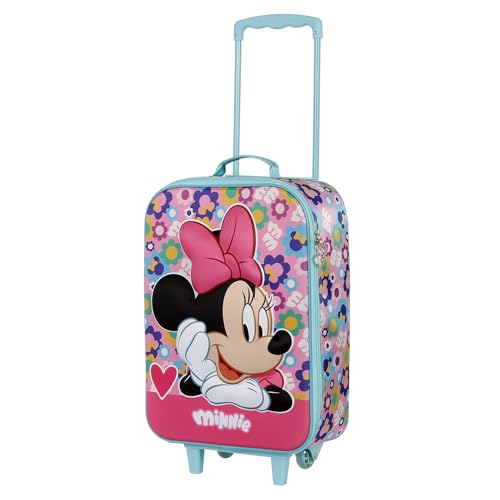 Disney Valigia Trolley Soft 3D, 17 x 33 x 52 cm, Capacità 26 L, Rosa Minni Mouse