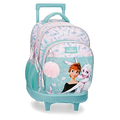 Disney Frozen Memories Zaino Compact 2 Ruote Blu 32x43x21 cm Poliestere 28,9L, blu, Taglia unica, Zaino Compact 2 Ruote