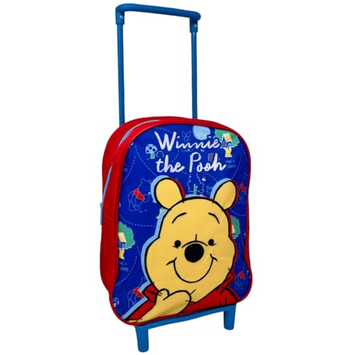 Zaino asilo con trolley Winnie the Pooh Disney borsa scuola con manico allungabile per bambini