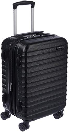 Amazon Basics - Valigia Trolley rigido, 53.5 cm (utilizzabile come bagaglio a mano di dimensioni standard), Nero