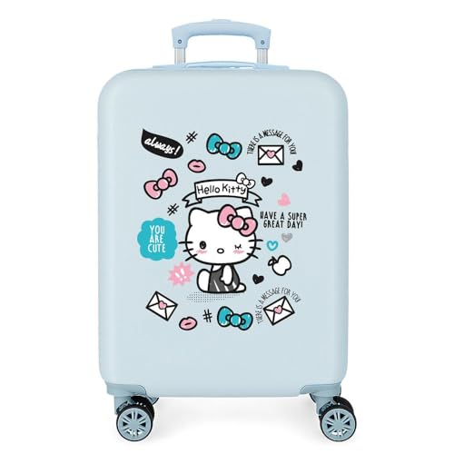 Hello Kitty You Are Cute, Valigia Da Bambina, Rigida 55 Cm Azzurro Chiaro, 38x55x20 cms