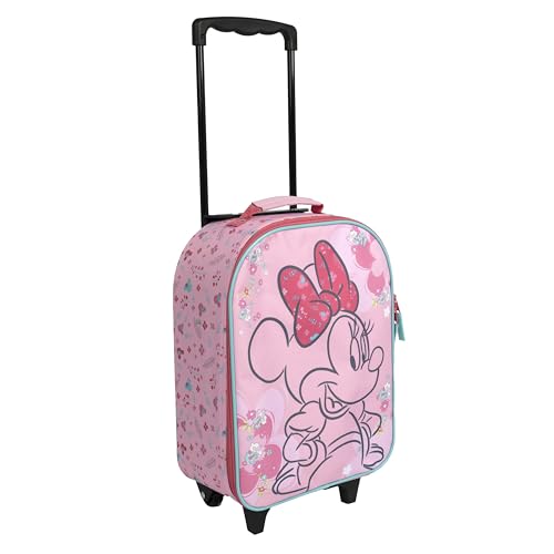 Undercover - Trolley per bambini Minnie Mouse - ampio scomparto principale - compagno di viaggio ideale - asta telescopica regolabile e fissabile