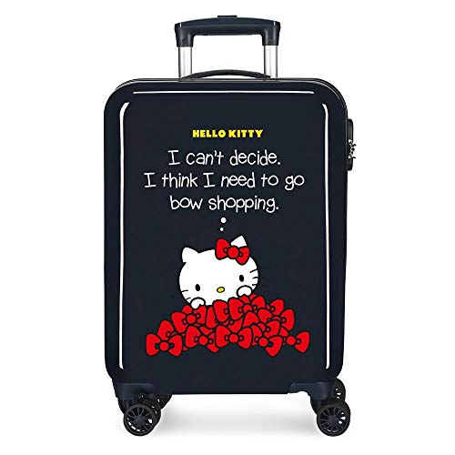 Hello Kitty Bow Trolley cabina Azzurro 38x55x20 cms Rigida ABS Chiusura a combinazione numerica 35L 2,3Kgs 4 Ruote Bagaglio a mano