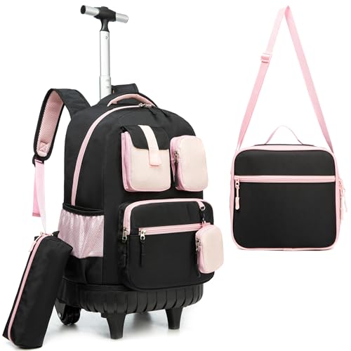 HTgroce Zaino Trolley Scuola Elementare Bambina Trolley Scuola, Viaggio Scolastico Trolley Bambina da Viaggio Regali per la Scuola per Ragazzi