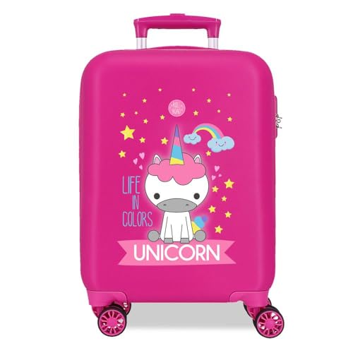 ROLL ROAD Little me Unicorn Valigia da Cabina Rosa 33 x 50 x 20 cm Rigida ABS Chiusura a combinazione laterale 28,4 L 2 kg 4 ruote doppie bagaglio a mano, Rosa, Volume: 33 L, Valigia cabina