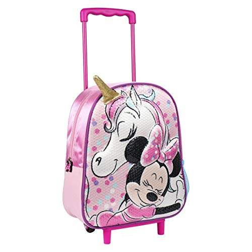 Cerdá Zaino Trolley 3d Minnie, Bagagli Per Bambine E Ragazze, con ruote, Rosa (Pink), 31 centimeters