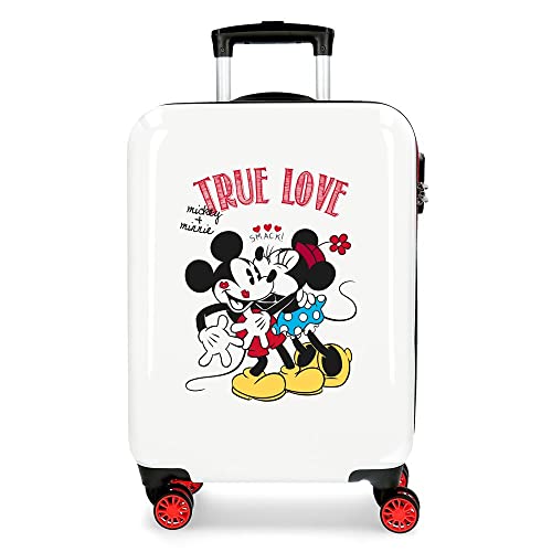 Disney Mickey True Love Trolley cabina Bianco 38x55x20 cms Rigida ABS Chiusura a combinazione numerica 34L 2,6Kgs 4 doppie ruote Bagaglio a mano