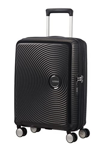 American Tourister Soundbox - Bagaglio a mano espandibile Spinner S, 55 cm, 41 L, Nero (Bass Black)