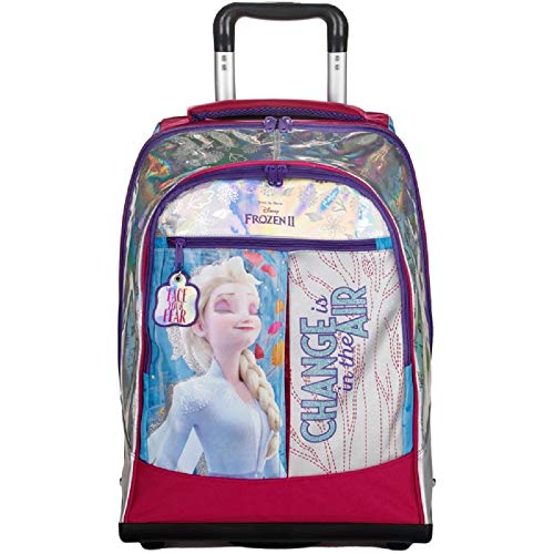 G.P. Zaino Trolley Scuola Compatibile con Frozen 2 Elsa e Anna con 3 Ruote 47x34x23 cm