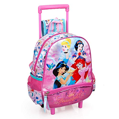 Zaino Asilo con Trolley Principesse Disney Cenerentola Jasmine Biancaneve Ariel 2 Ruote Manico ALLUNGABILE-10816C