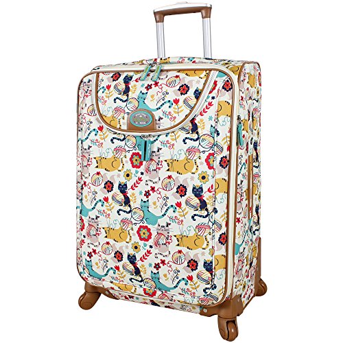 Lily Bloom Design modello 71,1 cm bagagli Softside espandibile con doppie ruote girevoli, grande valigia leggera a scacchi borsa per le donne, Amici Pelosi, Taglia unica